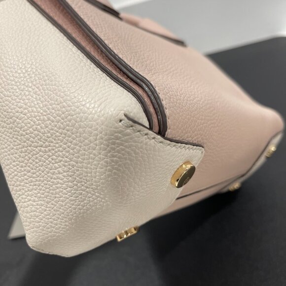 Michael Kors Mercer Small Tri-Color Pebbled Leather Belted Satchel (JB1135) - Picture 8 of 14